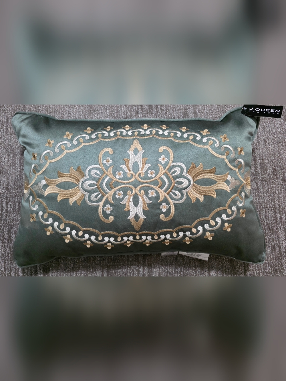 NWT J Queen New York Soprano Boudoir Decorative Embroidered Throw Pillow Elegant